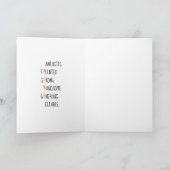 かわいいテディベアと赤いハートの幸せな父の日 カード (内部)