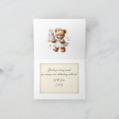 かわいいテディベアと風船とプレゼント サンキューカード (内部)