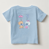 かわいいテディベアと風船のイラスト ベビーTシャツ (裏面)