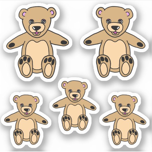 かわいいテディベアのおもちゃスケッチキッズシール シール (正面)