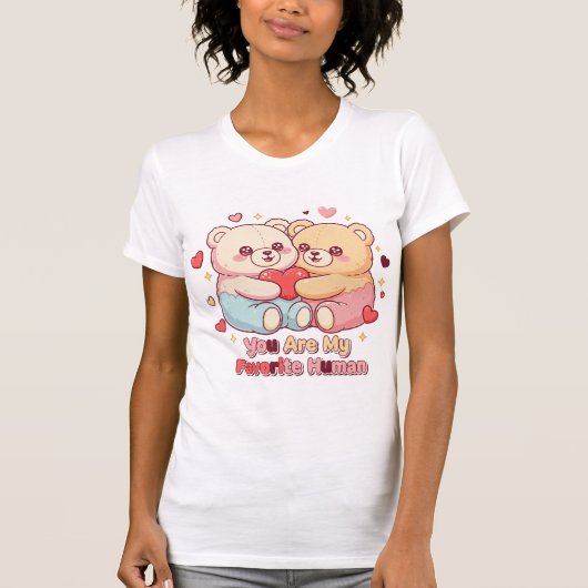 かわいいテディベアのイラスト – 「あなたは私の」 Tシャツ (正面)