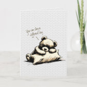 かわいいテディベアのクッション 悲しみの癒し カード (正面)