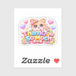 かわいいテディベアのサンキュー シール