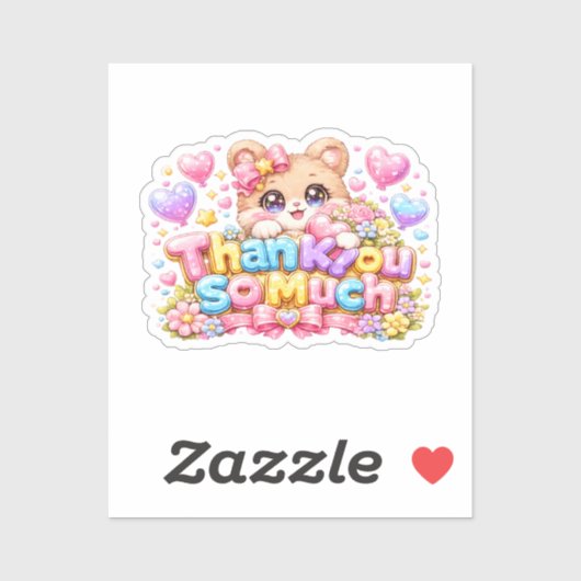 かわいいテディベアのサンキュー シール (シート)