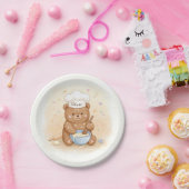 かわいいテディベアのシェフ ペーパープレート (パーティー)