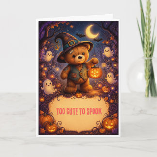 かわいいテディベアのハロウィンカード カード