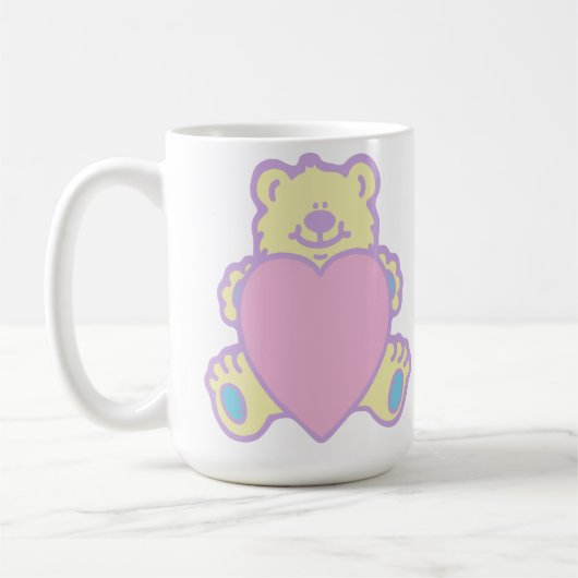 かわいいテディベアのハート コーヒーマグカップ (左)