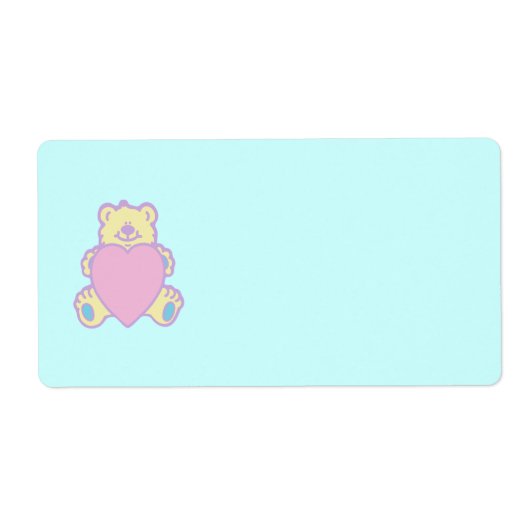 かわいいテディベアのハート ラベル (正面)
