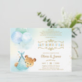 かわいいテディベアのバーチャルベイビーシャワー by メールボーイ 招待状 (スタンド正面)