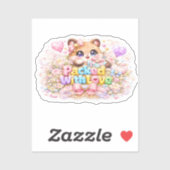 かわいいテディベアのパステルピンズ Packed With Love シール (シート)
