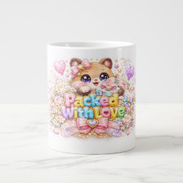 かわいいテディベアのパステルピンズ Packed With Love ジャンボコーヒーマグカップ