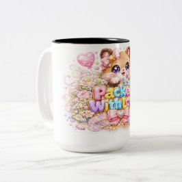 かわいいテディベアのパステルピンズ Packed With Love ツートーンマグカップ