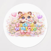 かわいいテディベアのパステルピンズ Packed With Love ラベル (デザイン1)