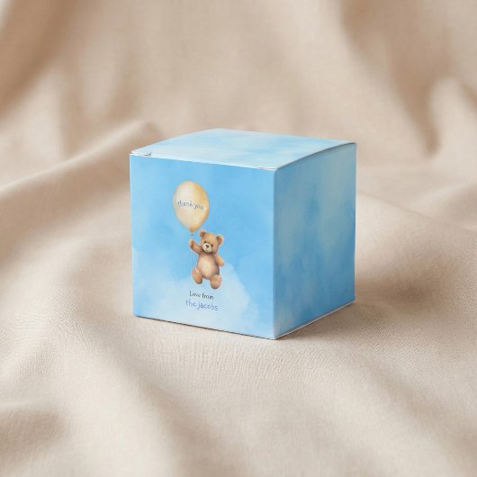 かわいいテディベアのベビーシャワーサンキューカード フェイバーボックス