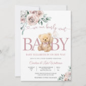 かわいいテディベアのベビーシャワー招待状 招待状 (正面)