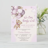 かわいいテディベアのベビーシャワー招待状 招待状 (スタンド正面)