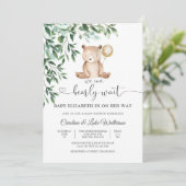 かわいいテディベアのベビーシャワー招待状 招待状 (スタンド正面)