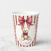 かわいいテディベアのベビーシャワー "We Can Bearly Wait" 紙コップ (裏面)