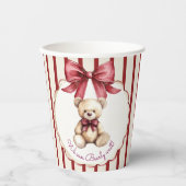 かわいいテディベアのベビーシャワー "We Can Bearly Wait" 紙コップ (正面)