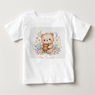 かわいいテディベアのベビー服 - 甘くて可愛い ベビーTシャツ
