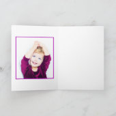 かわいいテディベアの写真の女の子の1歳の誕生日 カード (内部)