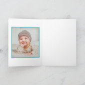 かわいいテディベアの写真 男の子 1歳の誕生日 カード (内部)
