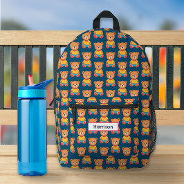 かわいいテディベアの子供向けカラフルなデザイン プリントバックパック