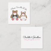 かわいいテディベアの日付を保存 コーリングカード (正面/裏面)