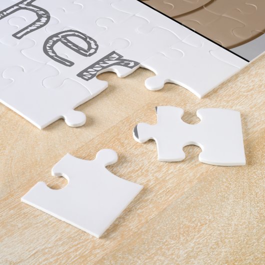 かわいいテディベアの星の名前はグレー ジグソーパズル (側面)