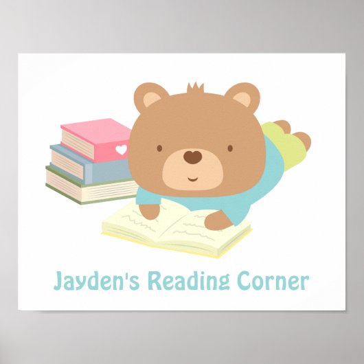 かわいいテディベアの本 読書コーナー ポスター (正面)
