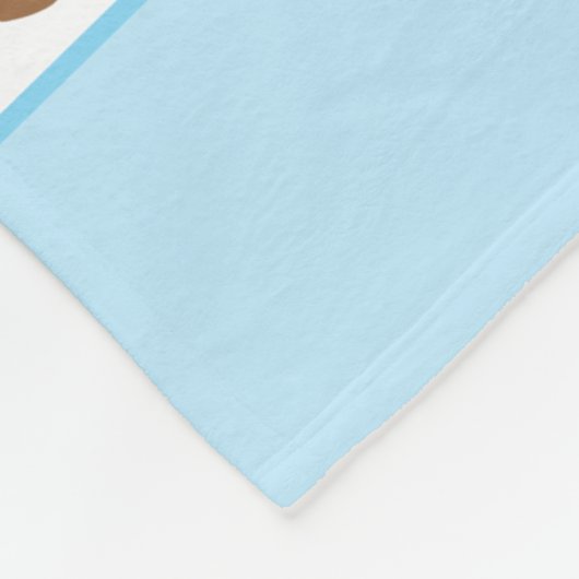 かわいいテディベアの柄パーソナライズされたの男の子 フリースブランケット (角)