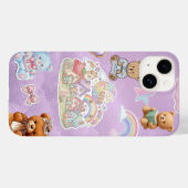 かわいいテディベアの淡いパープルな雰囲気 Case-Mate iPhoneケース (裏面 (横))