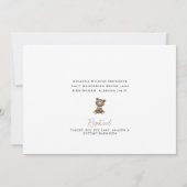 かわいいテディベアの男の子の写真 赤ちゃん歓迎会 招待状 (裏面)