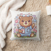 かわいいテディベアの看護師クッション クッション (ブランケット)
