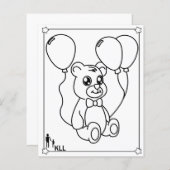 かわいいテディベアの着色 (正面/裏面)