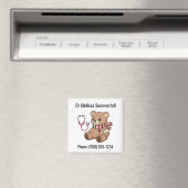 かわいいテディベアの聴診器小児科医 マグネット (インサイチュ (食洗機))