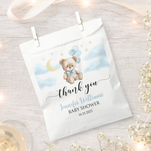 かわいいテディベアの赤ちゃん感謝していシャワーあなた フェイバーバッグ (クリップ留めされた状態)