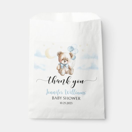 かわいいテディベアの赤ちゃん感謝していシャワーあなた フェイバーバッグ (正面)