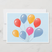 かわいいテディベアの風船 子供の誕生日 サンキューカード (裏面)