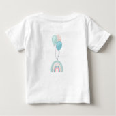 かわいいテディベアの1歳誕生日Tシャツ ベビーTシャツ (裏面)