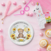かわいいテディベアひまわりの赤ちゃんシャワー1歳の誕生日 ペーパープレート (パーティー)