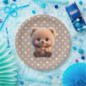 かわいいテディベアを待つことができる ペーパープレート (パーティー)