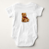 かわいいテディベアアート両面グラフィックTシャツ ベビーボディスーツ (裏面)