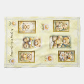 かわいいテディベアイエローデー素晴らしおもしろいハッピー キッチンタオル (横)