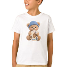 かわいいテディベアイニシャルCセーラー男子Tシャツ