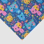 かわいいテディベアイラストレーションブルーキッズ 薄葉紙 (詳細)