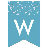 かわいいテディベアウェルカム男の赤ちゃんブルー金ゴールドシャワー バンティングフラッグ (第3の旗)