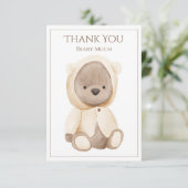 かわいいテディベアウォーターのカラーサンキューカード サンキューカード (スタンド正面)