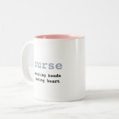 かわいいテディベアカスタムナース用ギフトマグ ツートーンマグカップ (正面左)