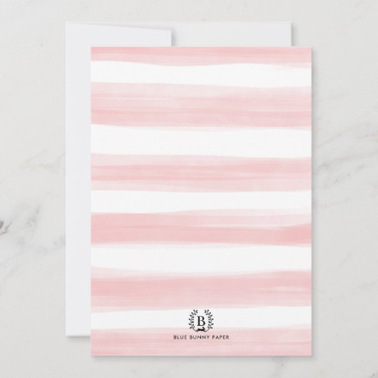 かわいいテディベアガール誕生日ハートバルーンパーティー 招待状 (裏面)